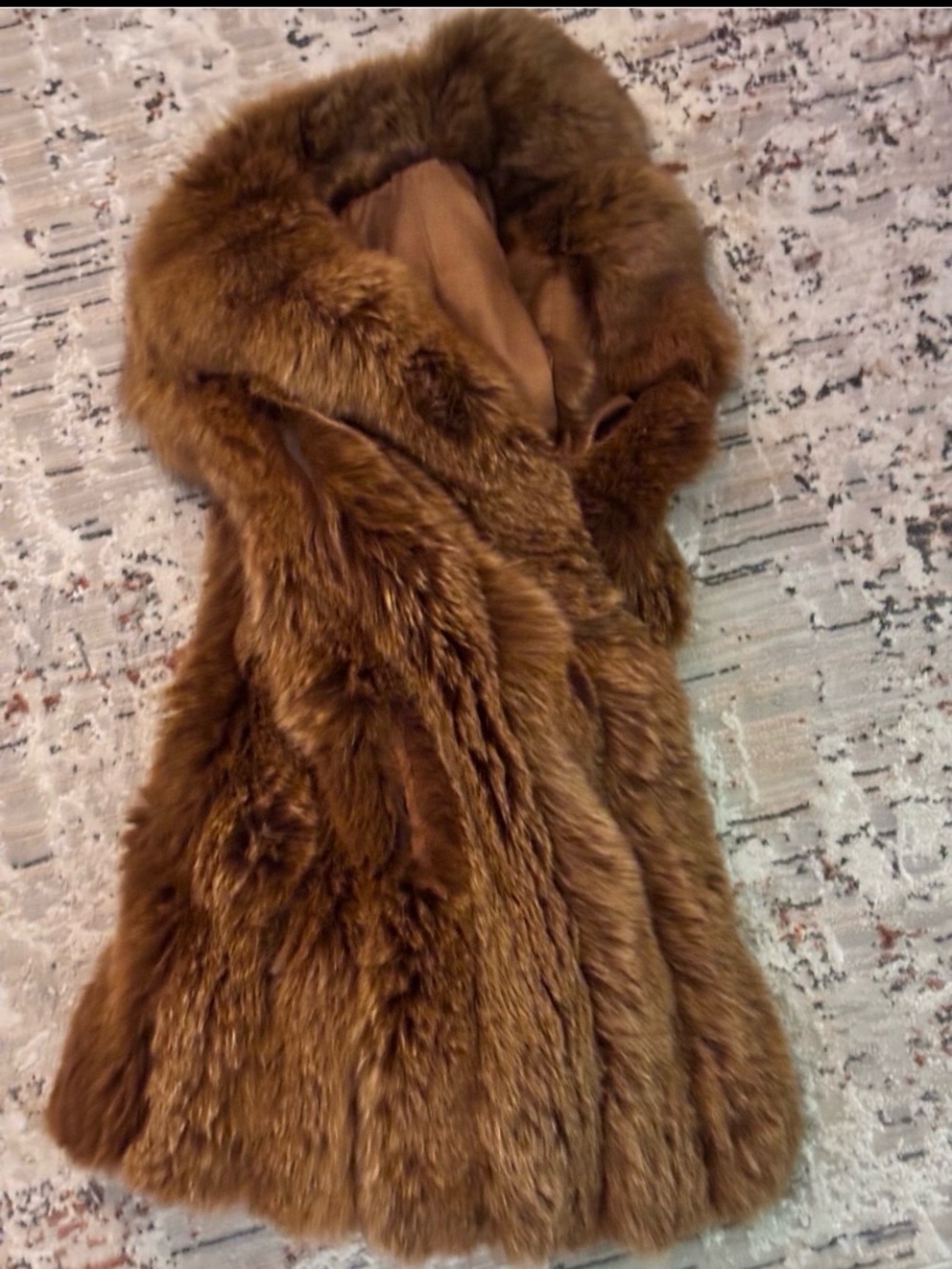 Genuine lux  red  fox Vest with Plush Collar. - Picture 5 of 8